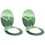 Toilet Seat 2 pcs Green Drop 44 x 38 cm Engineered Wood