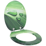 Soft-Close Toilet Seat 2 pcs Green Drop 44 x 38 cm MDF board - Side View