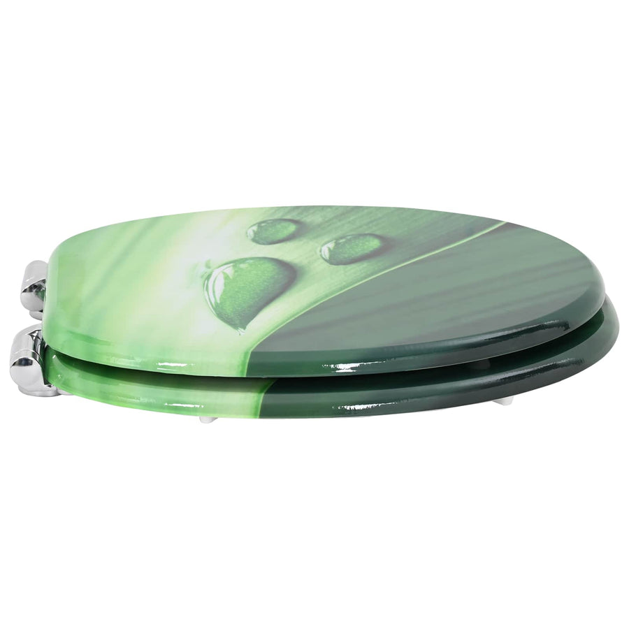 Toilet Seat 2 pcs Green Drop 44 x 38 cm Engineered Wood