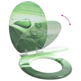 Soft-Close Toilet Seat 2 pcs Green Drop 44 x 38 cm MDF board - Extra Image