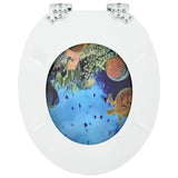 Soft-Close Toilet Seat 2 pcs Deep Sea Blue 44 x 38 cm MDF board