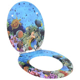 Soft-Close Toilet Seat 2 pcs Deep Sea Blue 44 x 38 cm MDF board - Side View