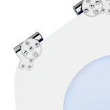 Soft-Close Toilet Seat 2 pcs Blue 44 x 38 cm MDF board - Close-Up Angle