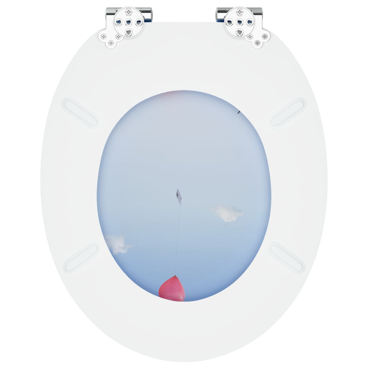 Soft-Close Toilet Seat 2 pcs Blue 44 x 38 cm MDF board