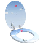 Toilet Seat 2 pcs Blue 44 x 38 cm Engineered Wood