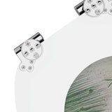 Soft-Close Toilet Seat 2 pcs Green 44 x 38 cm MDF board - Close-Up Angle