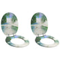 Toilet Seat 2 pcs Green 44 x 38 cm Engineered Wood