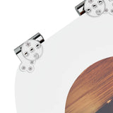 Soft-Close Toilet Seat 2 pcs Orange 44 x 38 cm MDF board - Close-Up Angle