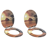 Soft-Close Toilet Seat 2 pcs Orange 44 x 38 cm MDF board