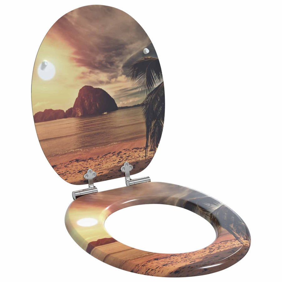 Toilet Seat 2 pcs Orange 44 x 38 cm Engineered Wood