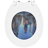 Soft-Close Toilet Seat 2 pcs Grey 44 x 38 cm MDF board