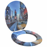 Soft-Close Toilet Seat 2 pcs Grey 44 x 38 cm MDF board - Side View
