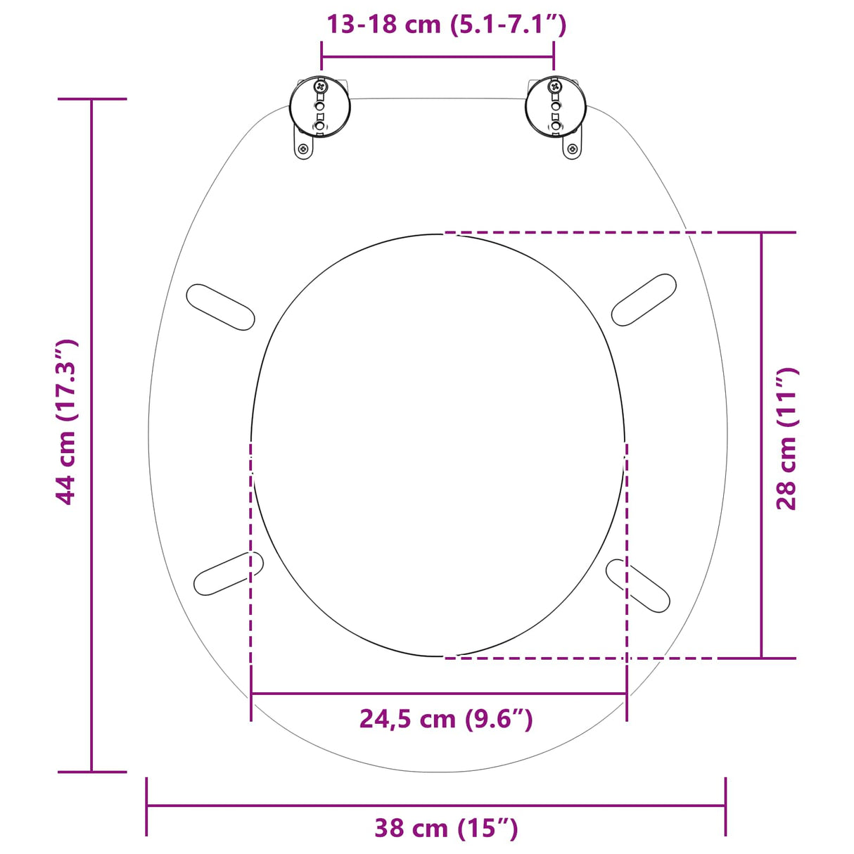 Soft-Close Toilet Seat 2 pcs Grey 44 x 38 cm MDF board