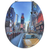 Soft-Close Toilet Seat 2 pcs Grey 44 x 38 cm MDF board