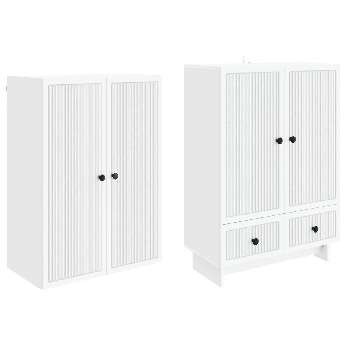 Cabinet Set 2 pcs White 66 x 34.5 x 95 cm Engineered Wood