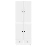 Cabinet Set 2 pcs White 66 x 34.5 x 95 cm Engineered Wood - 45-Degree Angle