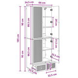 Cabinet Set 2 pcs White 66 x 34.5 x 95 cm Engineered Wood - Extra Image