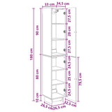 Cabinet Set 2 pcs White 34.5 x 33 x 90 cm Engineered Wood - Extra Image