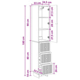 Cabinet Set 2 pcs White 33 x 34.5 x 90 cm Engineered Wood - Extra Image