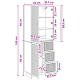Cabinet Set 2 pcs 66 x 34.5 x 90 cm Engineered Wood