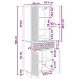 Cabinet Set 2 pcs White 66 x 34.5 x 90 cm Engineered Wood