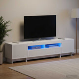 5 Piece LED TV Cabinet White Engineered Wood - Side View