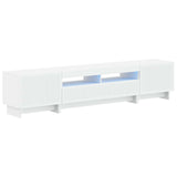 5 Piece LED TV Cabinet White Engineered Wood - Front View