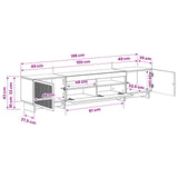 5 Piece LED TV Cabinet White Engineered Wood