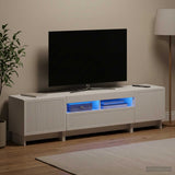 5 Piece LED TV Cabinet White Engineered Wood - Side View