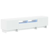 5 Piece LED TV Cabinet White Engineered Wood - Front View