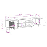 5 Piece LED TV Cabinet White Engineered Wood - Extra Image