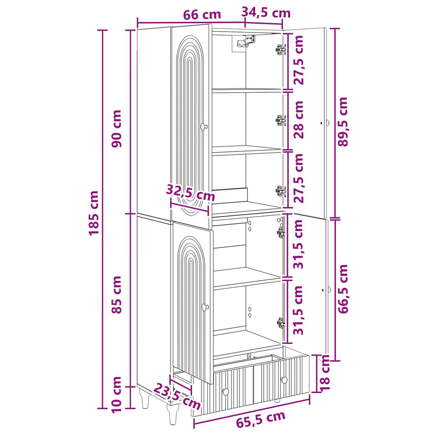 Cabinet Set 2 pcs Engineered Wood