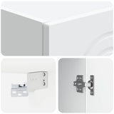 Cabinet Set 2 pcs White Engineered Wood - Close-Up Angle