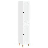 Cabinet Set 2 pcs White Engineered Wood