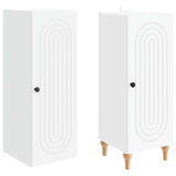 Cabinet Set 2 pcs White Engineered Wood - Side View