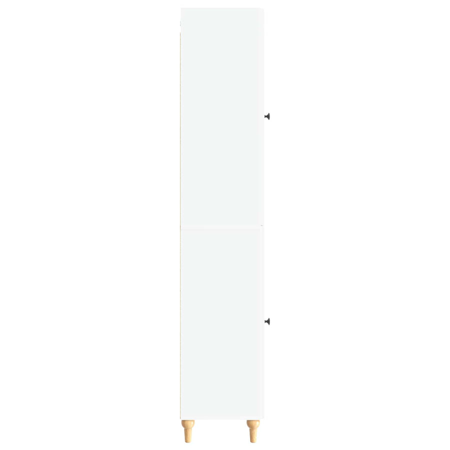 Cabinet Set 2 pcs White Engineered Wood