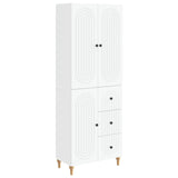 Cabinet Set 2 pcs White 66 x 34.5 x 90 cm Engineered Wood - Front View