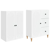 Cabinet Set 2 pcs White 66 x 34.5 x 90 cm Engineered Wood - Top-Down View