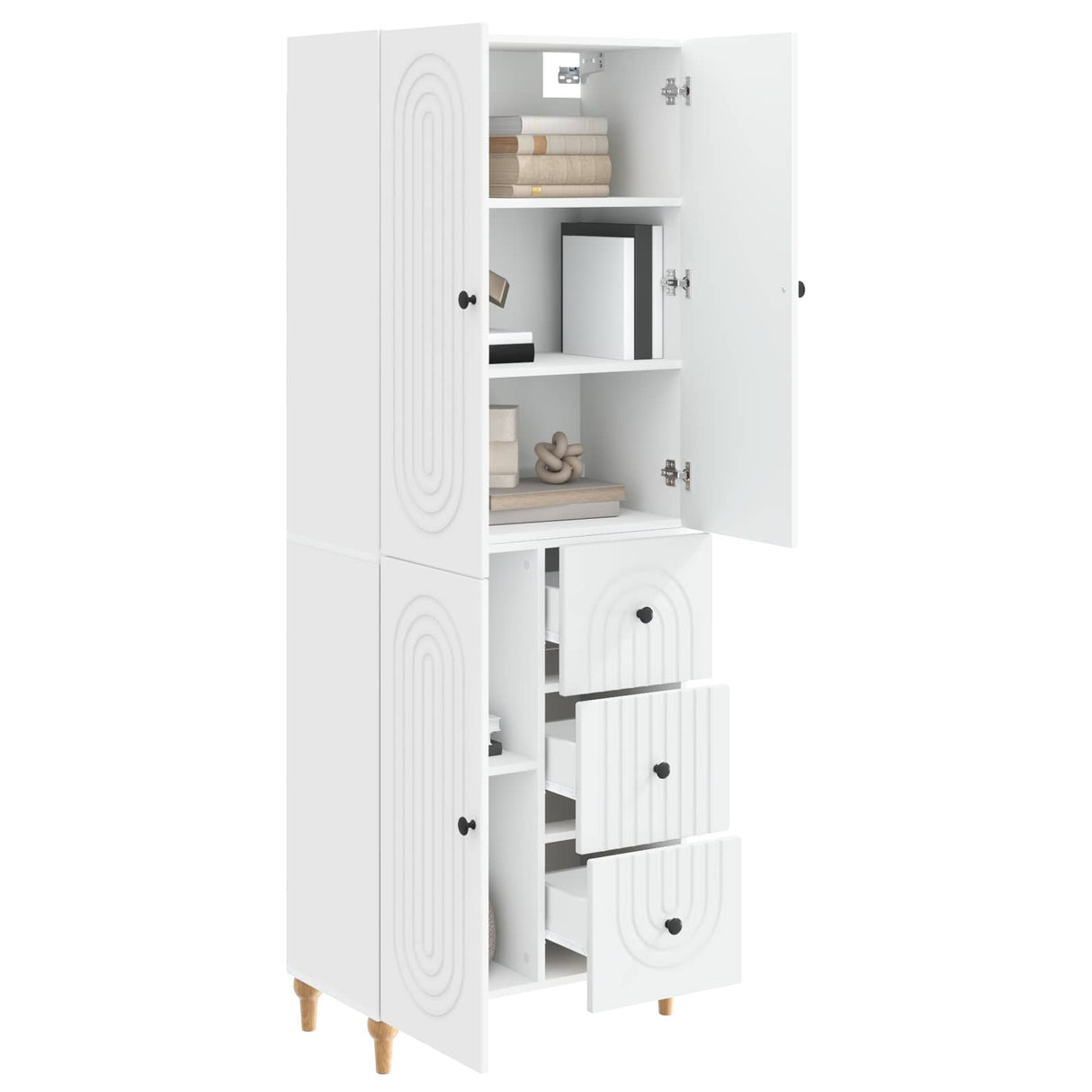 Cabinet Set 2 pcs White 66 x 34.5 x 90 cm Engineered Wood