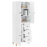 Cabinet Set 2 pcs White 66 x 34.5 x 90 cm Engineered Wood - Side View