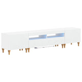 3 Piece LED TV Cabinet White Engineered Wood