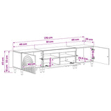 3 Piece LED TV Cabinet White Engineered Wood