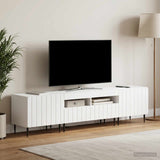 3 Piece LED TV Cabinet ZWOLLE White Engineered Wood
