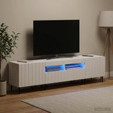 3 Piece LED TV Cabinet ZWOLLE White Engineered Wood