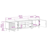 3 Piece LED TV Cabinet ZWOLLE White Engineered Wood - Extra Image