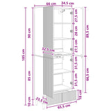 Cabinet Set 2 pcs 66 x 34.5 x 95 cm Engineered Wood - Extra Image