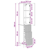 Cabinet Set 2 pcs 33 x 34.5 x 90 cm Engineered Wood - Extra Image