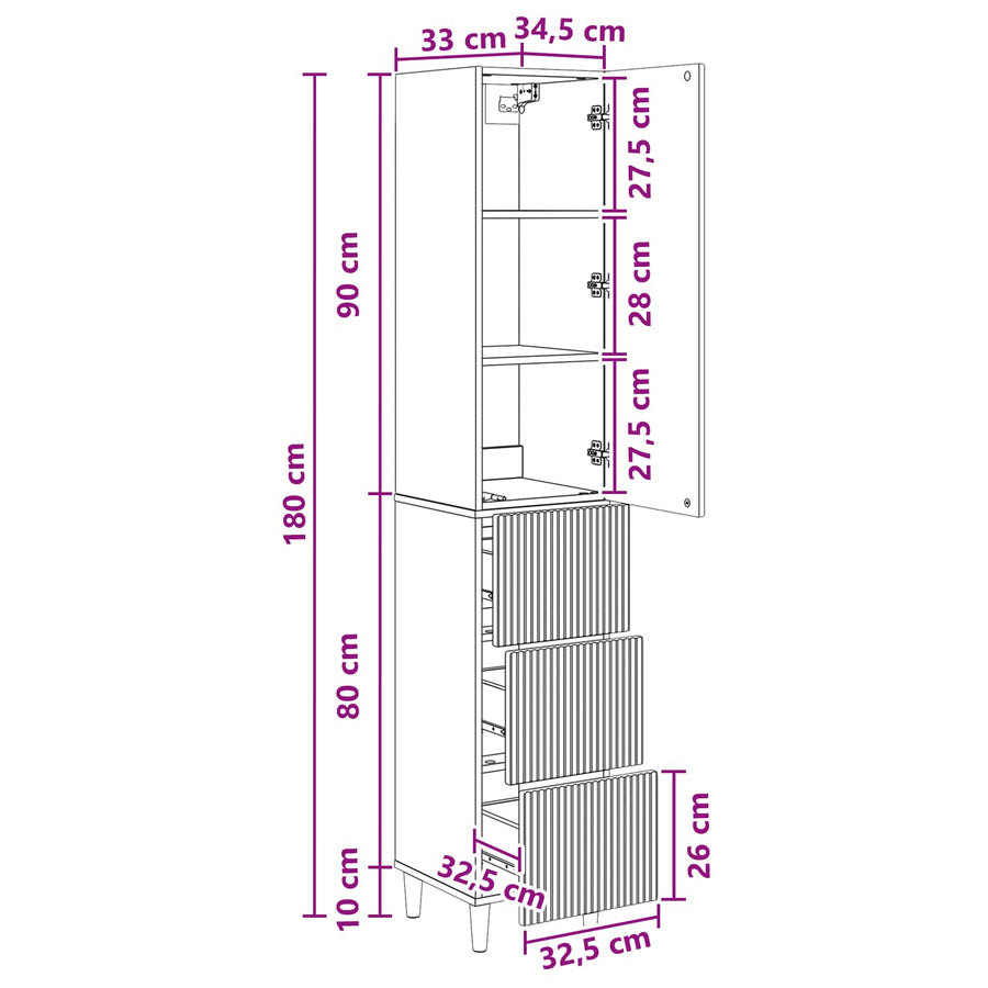 Cabinet Set 2 pcs Engineered Wood
