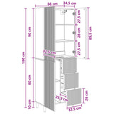 Cabinet Set 2 pcs White 66 x 34.5 x 90 cm Engineered Wood - Extra Image