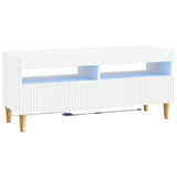 3 Piece LED TV Cabinet ARNHEM 3 pcs White Engineered Wood - 45-Degree Angle